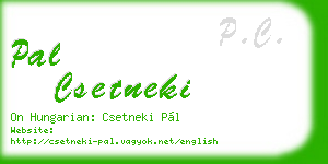 pal csetneki business card