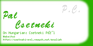 pal csetneki business card
